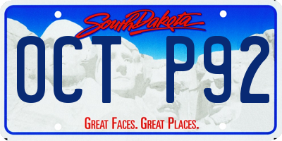 SD license plate 0CTP92