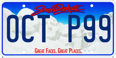 SD license plate 0CTP99