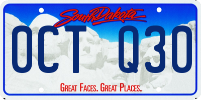 SD license plate 0CTQ30