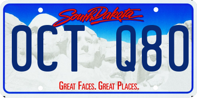 SD license plate 0CTQ80