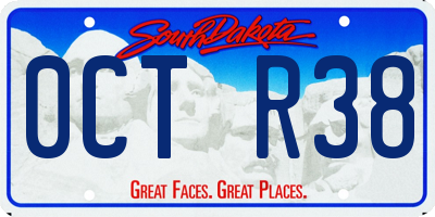 SD license plate 0CTR38