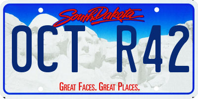 SD license plate 0CTR42