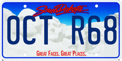 SD license plate 0CTR68