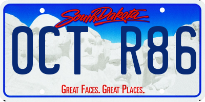 SD license plate 0CTR86