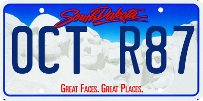 SD license plate 0CTR87