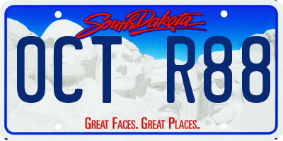SD license plate 0CTR88