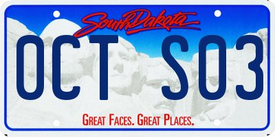 SD license plate 0CTS03