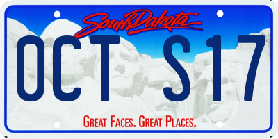 SD license plate 0CTS17