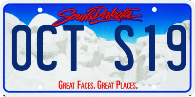 SD license plate 0CTS19
