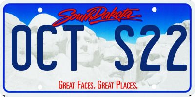 SD license plate 0CTS22