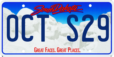SD license plate 0CTS29