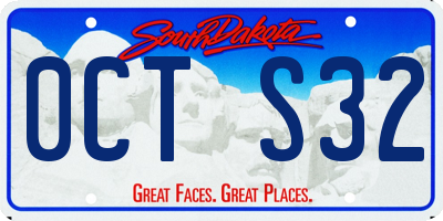 SD license plate 0CTS32