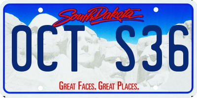 SD license plate 0CTS36