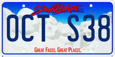 SD license plate 0CTS38