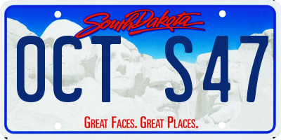 SD license plate 0CTS47