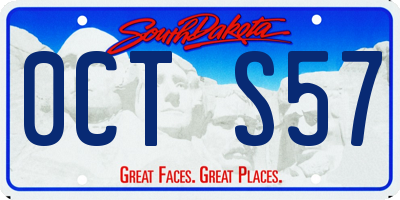 SD license plate 0CTS57