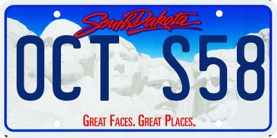 SD license plate 0CTS58