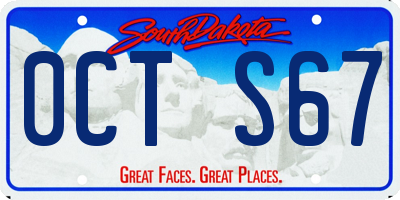 SD license plate 0CTS67