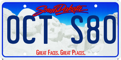 SD license plate 0CTS80