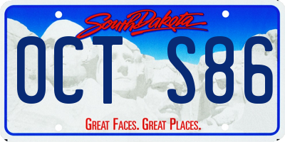 SD license plate 0CTS86