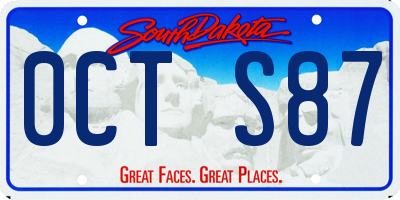 SD license plate 0CTS87