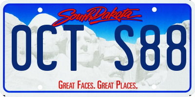 SD license plate 0CTS88