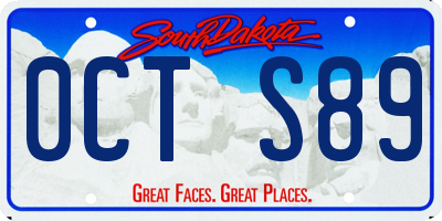 SD license plate 0CTS89