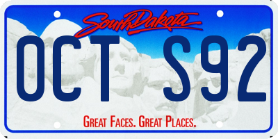 SD license plate 0CTS92