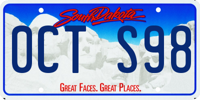SD license plate 0CTS98