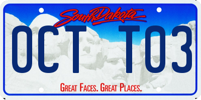 SD license plate 0CTT03