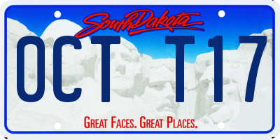 SD license plate 0CTT17