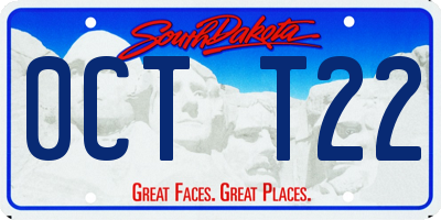 SD license plate 0CTT22