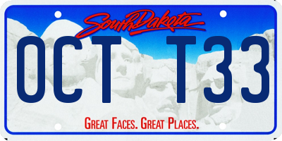 SD license plate 0CTT33