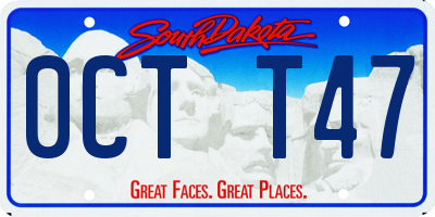 SD license plate 0CTT47
