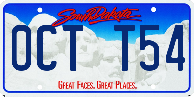 SD license plate 0CTT54