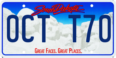 SD license plate 0CTT70