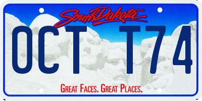 SD license plate 0CTT74