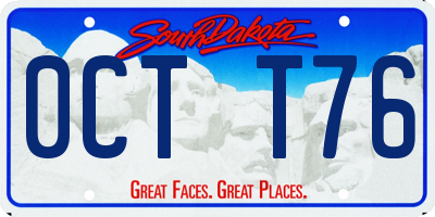 SD license plate 0CTT76
