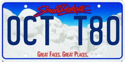 SD license plate 0CTT80
