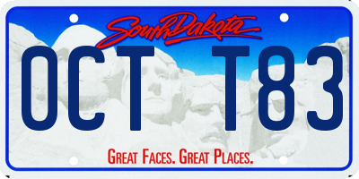 SD license plate 0CTT83