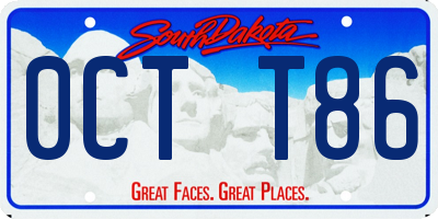 SD license plate 0CTT86