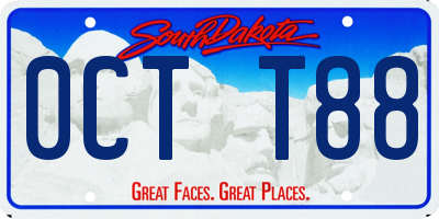 SD license plate 0CTT88