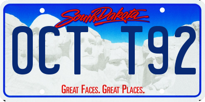 SD license plate 0CTT92