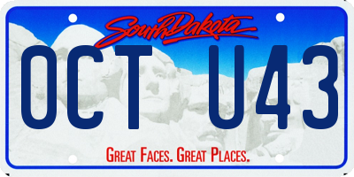 SD license plate 0CTU43