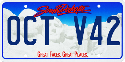 SD license plate 0CTV42