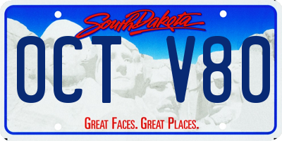 SD license plate 0CTV80