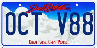 SD license plate 0CTV88