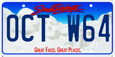 SD license plate 0CTW64