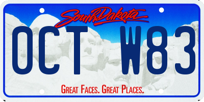 SD license plate 0CTW83