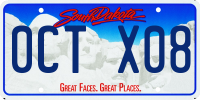 SD license plate 0CTX08